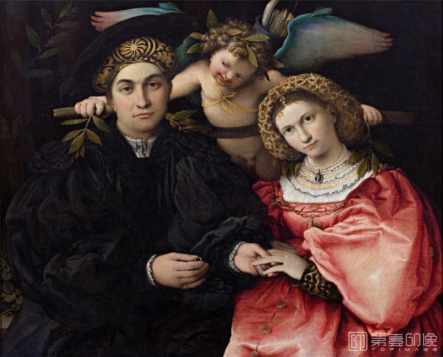 油画-西班牙普拉多美术馆油画藏画-Lotto, Lorenzo-Micer Marsilio Cassotti y su esposa Faustina-71cm x 84cm-1561
